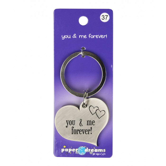 Hartje met tekst: You and me forever